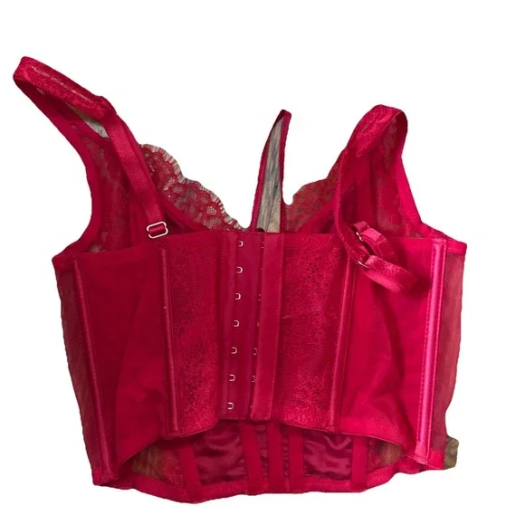 VICTORIA'S SECRET "Dream Angels" ~ New! Valentine Red Corset Bralette Top NWT S - Picture 4 of 5